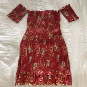 Zimmerman Floral Red Printed Mini Dress